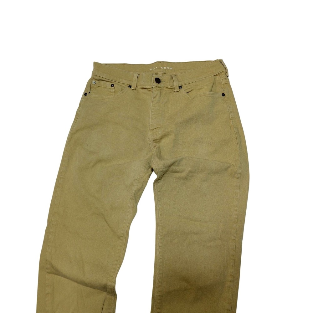 Mott & Bow Jeans Mens 32x33 Beige Slim Straight Stretch Denim Casual Pants